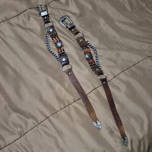 Vintage Brown Leather Men's Boot Belts.